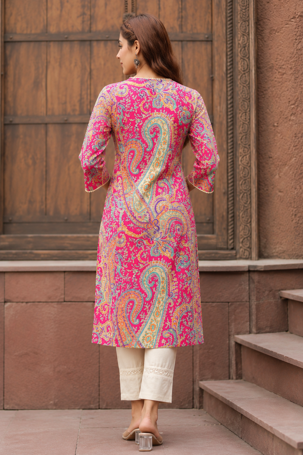 Pink Lace Designer Kurta